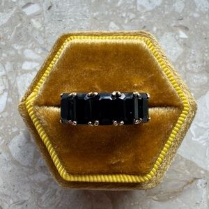 Vintage 14k Yellow Gold Sapphire Stacker Band